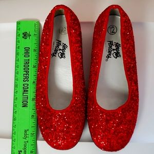 Ruby red glitter shoes sz 12